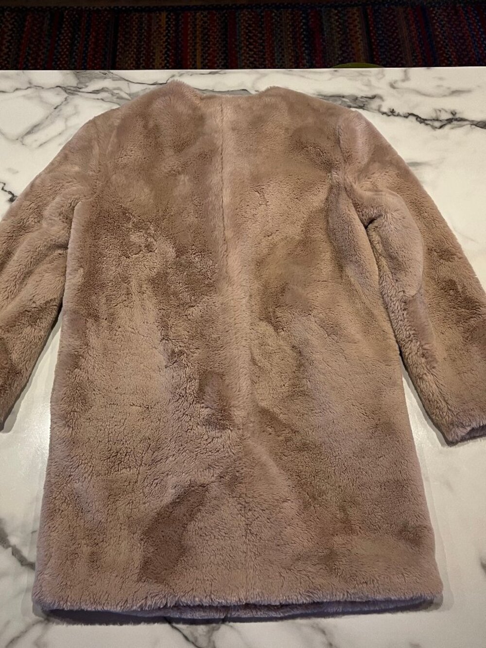 Sanctuary Plush Faux Fur Collarless Jacket Cozy Beige Cream - Size: XS - Picture 6 of 12
